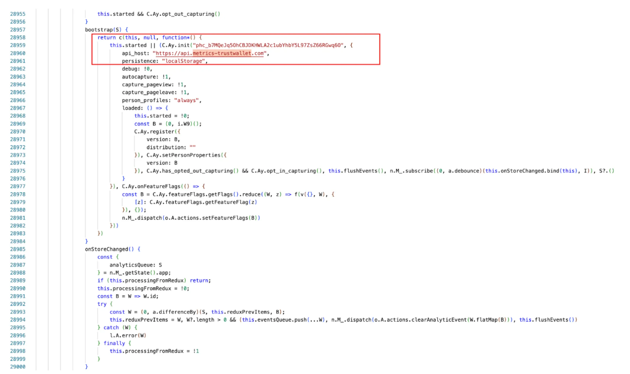 Malicious PostHog Configuration